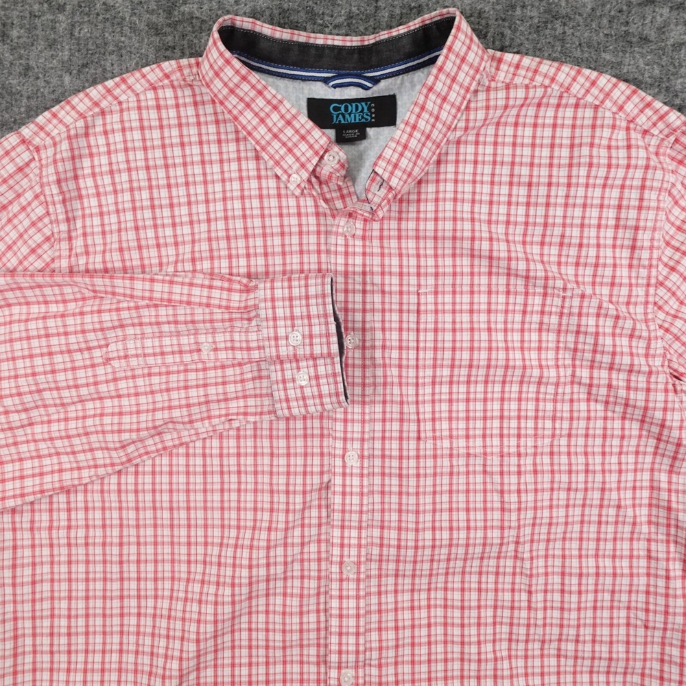 Cody James Core Western Shirt Men's Large Red Plaid Pearl Snap‎ Long Sleeve